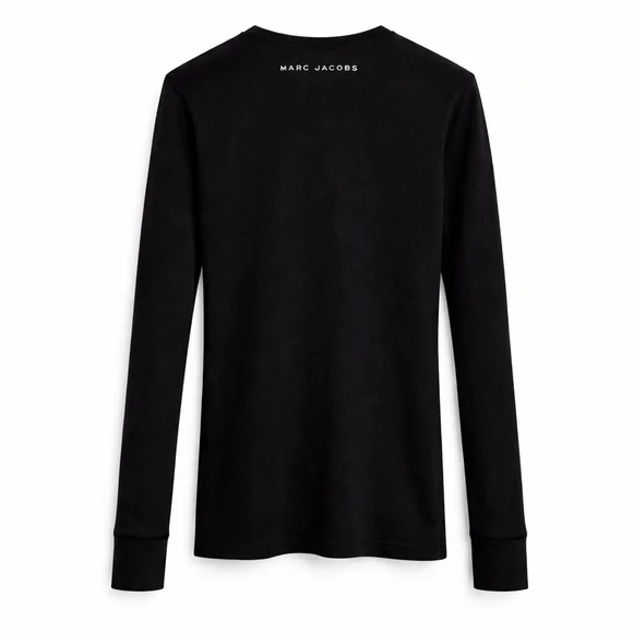 Marc Jacobs Black Long Sleeve Tee Shirt Size M Minimalist Designer Made USA - Picture 2 of 6